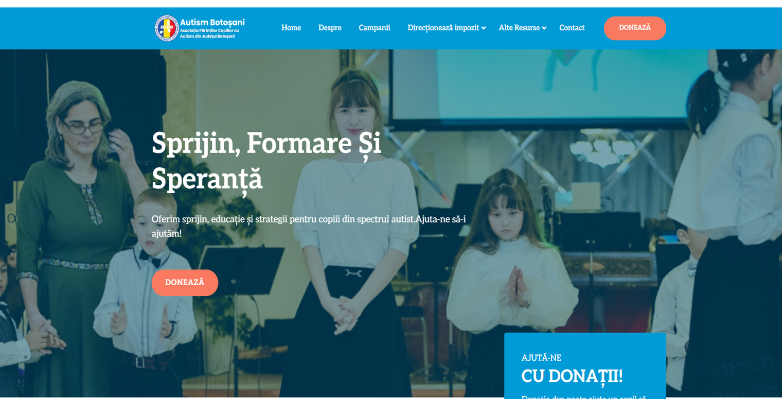 Creare website organizație non-profit