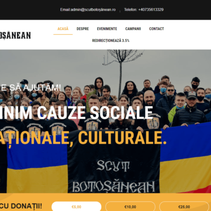 website pentru o organizație non-profit,